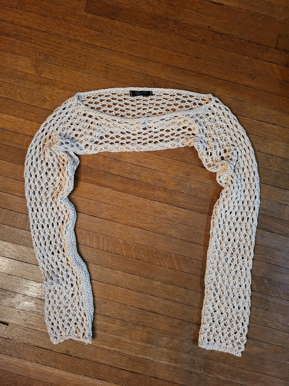 Terramina Cream Open-Weave Knit Shrug